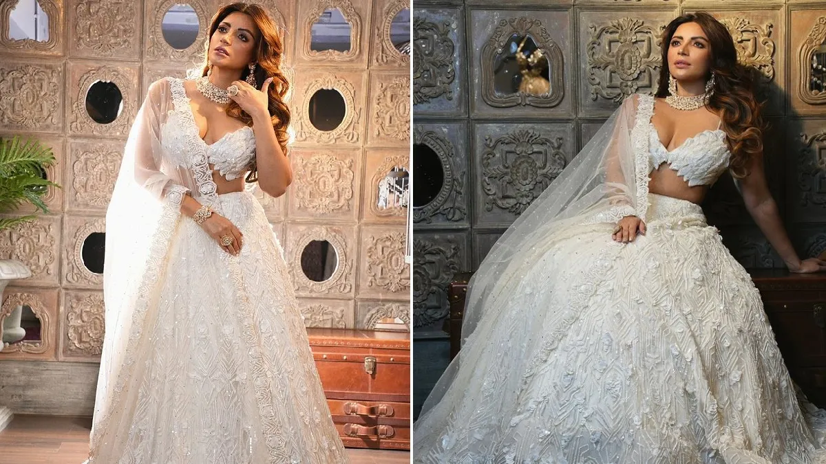 Shama Sikander: Wearing a white lehenga, Shama Sikander added a touch of boldness with her killer style.
