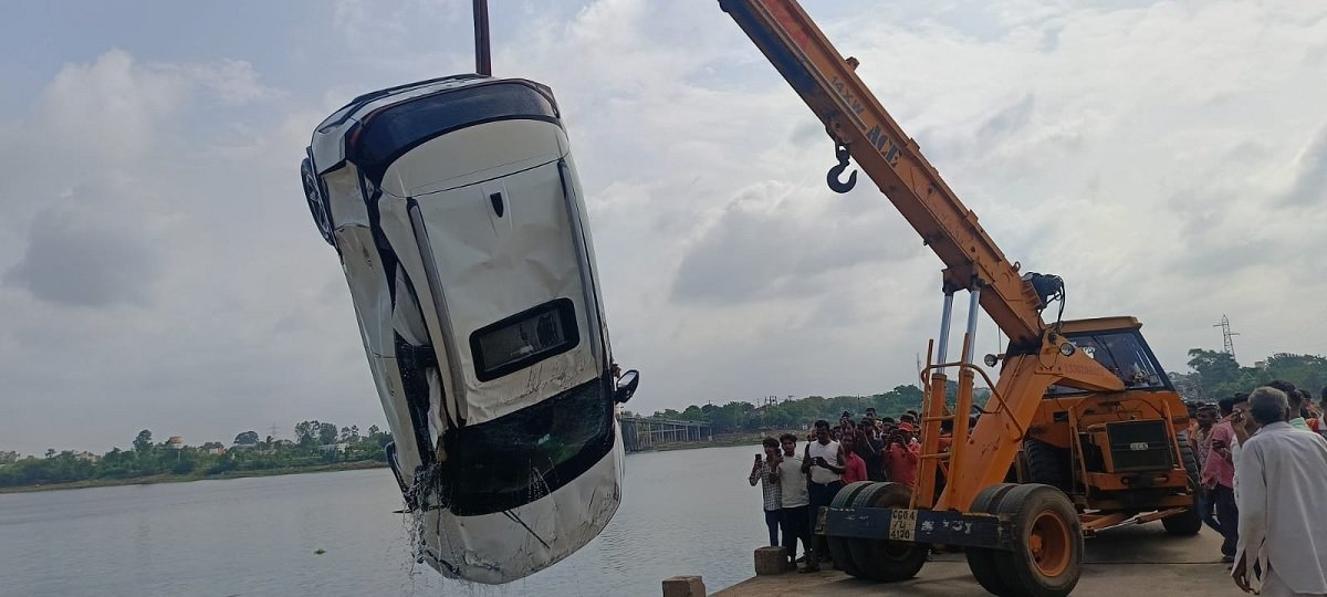 Car Fell from Bridge