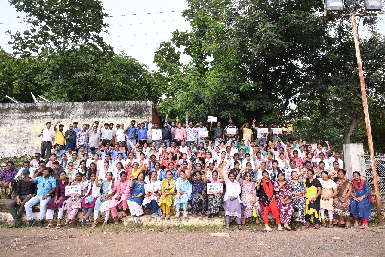NHM Employees Strike Chhattisgarh