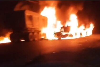Trailer Collision Fire