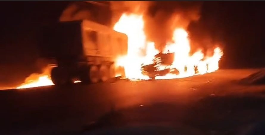 Trailer Collision Fire