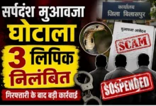 Snakebite Compensation Scam Bilaspur : सर्पदंश मुआवजा घोटाले में गिरफ्तार तीन लिपिक निलंबित