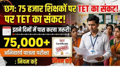 CG Teacher Eligibility Test News : 75 हजार शिक्षकों पर टीईटी का संकट, इतने दिनों में पास करना जरूरी