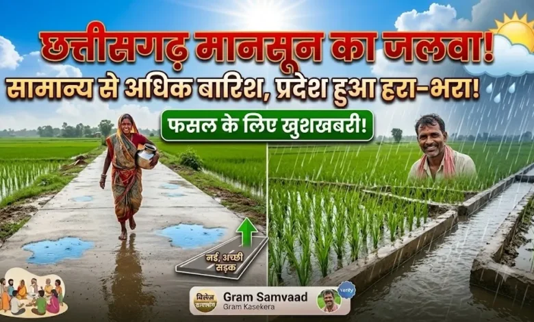 Chhattisgarh Monsoon : प्रदेश में मानसून मेहरबान, कई जिलों में सामान्य से अधिक बारिश