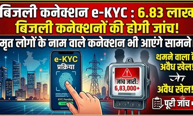 Electricity Connection e-KYC : 6.83 लाख बिजली कनेक्शनों की होगी जांच, मृत लोगों के नाम वाले कनेक्शन भी आएंगे सामने