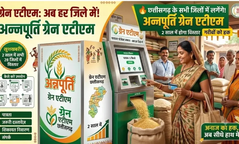 Grain ATM Chhattisgarh  :  छत्तीसगढ़ के सभी जिलों में लगेंगे अन्नपूर्ति ग्रेन एटीएम, 2 साल में होगा विस्तार