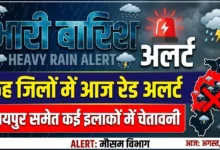 Heavy Rain Alert : छत्तीसगढ़ में आज छह जिलों में रेड अलर्ट, रायपुर समेत कई इलाकों में भारी बारिश की चेतावनी