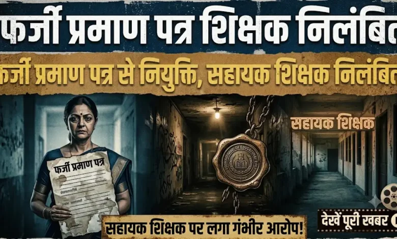 Fake Certificate Teacher Suspension : फर्जी प्रमाण पत्र से नियुक्ति, सहायक शिक्षक निलंबित