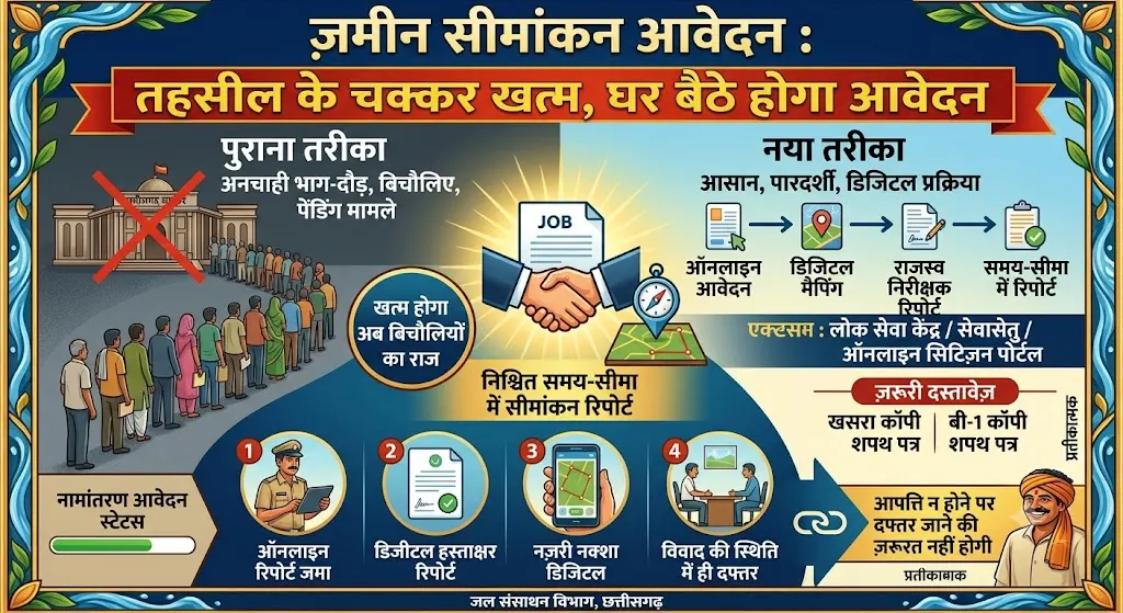 Jamin Simankan Avedan : अब तहसील के चक्कर खत्म, घर बैठे होगा जमीन सीमांकन का आवेदन