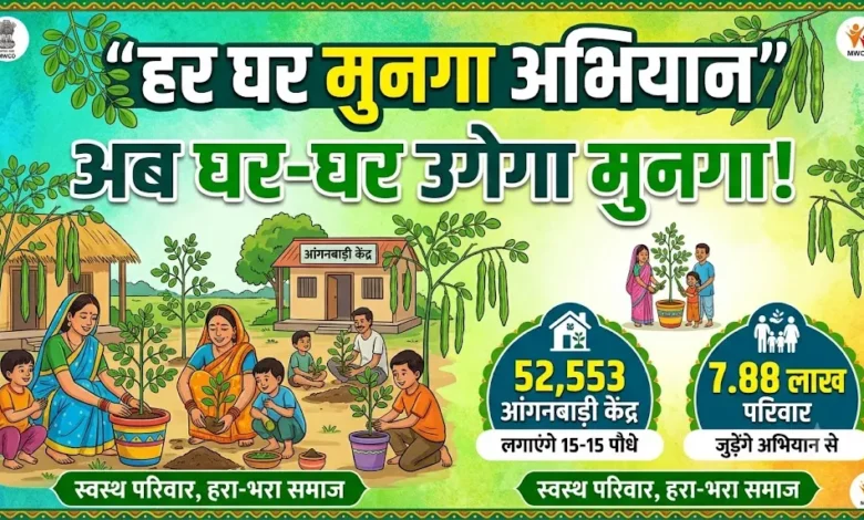Har Ghar Munga Campaign : अब घर-घर उगेगा मुनगा, 52,553 आंगनबाड़ी केंद्र लगाएंगे 15-15 पौधे; 7.88 लाख परिवार जुड़ेंगे