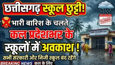 Chhattisgarh School Holiday : भारी बारिश के चलते कल प्रदेशभर के स्कूलों में अवकाश, सीएम साय ने दिए निर्देश
