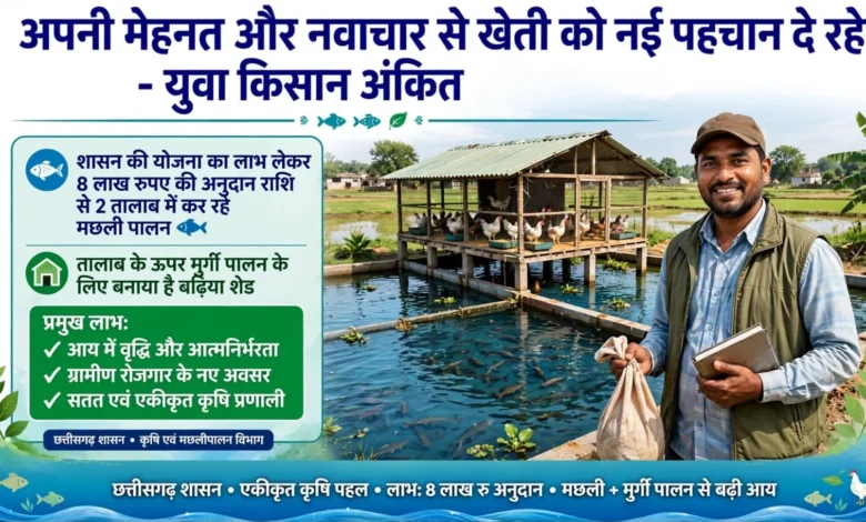 Fish Poultry Farming Jashpur : तालाब के ऊपर मुर्गी पालन, नीचे मछली, युवा किसान ने बनाया कमाई का मॉडल