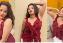 Monalisa Viral Dance : रेड आउटफिट में मोनालिसा ने मचाया धमाल, देखें फोटो