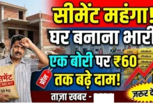 Cement Price Hike : सीमेंट महंगा, घर बनाना पड़ेगा भारी; एक बोरी पर 60 रुपये तक बढ़े दाम