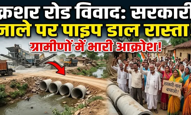 Crusher Road Controversy : सरकारी नाला पाटकर क्रशर का रास्ता! प्रशासन मौन, ग्रामीणों में उबाल