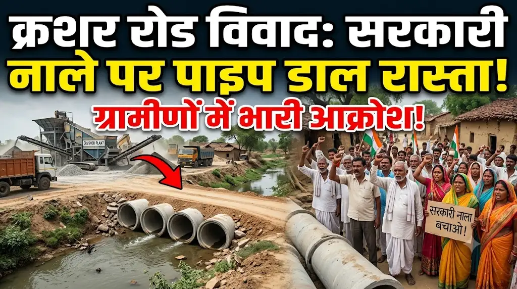 Crusher Road Controversy : सरकारी नाला पाटकर क्रशर का रास्ता! प्रशासन मौन, ग्रामीणों में उबाल