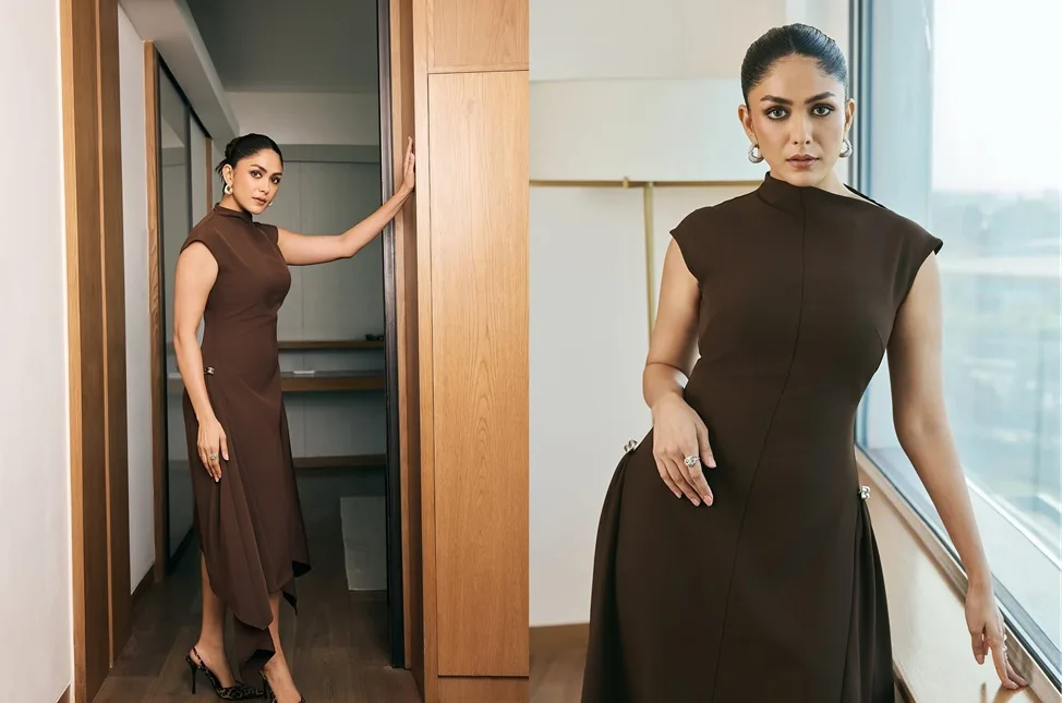 Mrunal Thakur Latest Look : चाकलेट ब्राउन ड्रेस में मृणाल ठाकुर का ग्लैमरस अंदाज