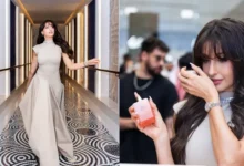 Nora Fatehi : नोरा फतेही का एलिगेंट अवतार, बेज गाउन और ट्रेंडी सनग्लासेस में ढाया कहर